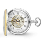 Two Tone Mechanical Charles Hubert Pocket Watch & Chain #3859 - Executive Gift Shoppe