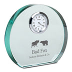 Bull & Bear Personalized Round Crystal Desk Clock