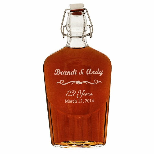 Anniversary Gift Personalized Glass Flask - Executive Gift Shoppe