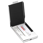 Side Loading Business Card Holder With Intersecting Lines - Executive Gift Shoppe