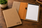 Tan Small Portfolio & Notebook with Personalized Initials