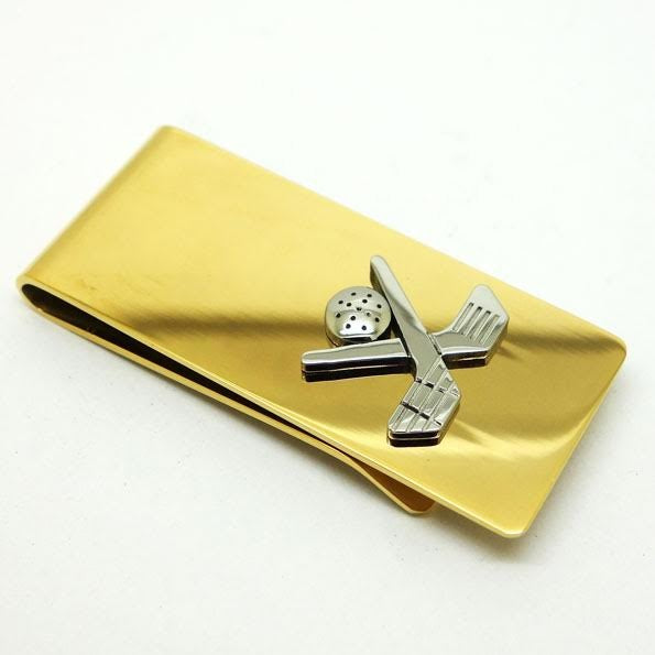 Crossing Golf Clubs French Fold Money Clip - Executive Gift Shoppe
