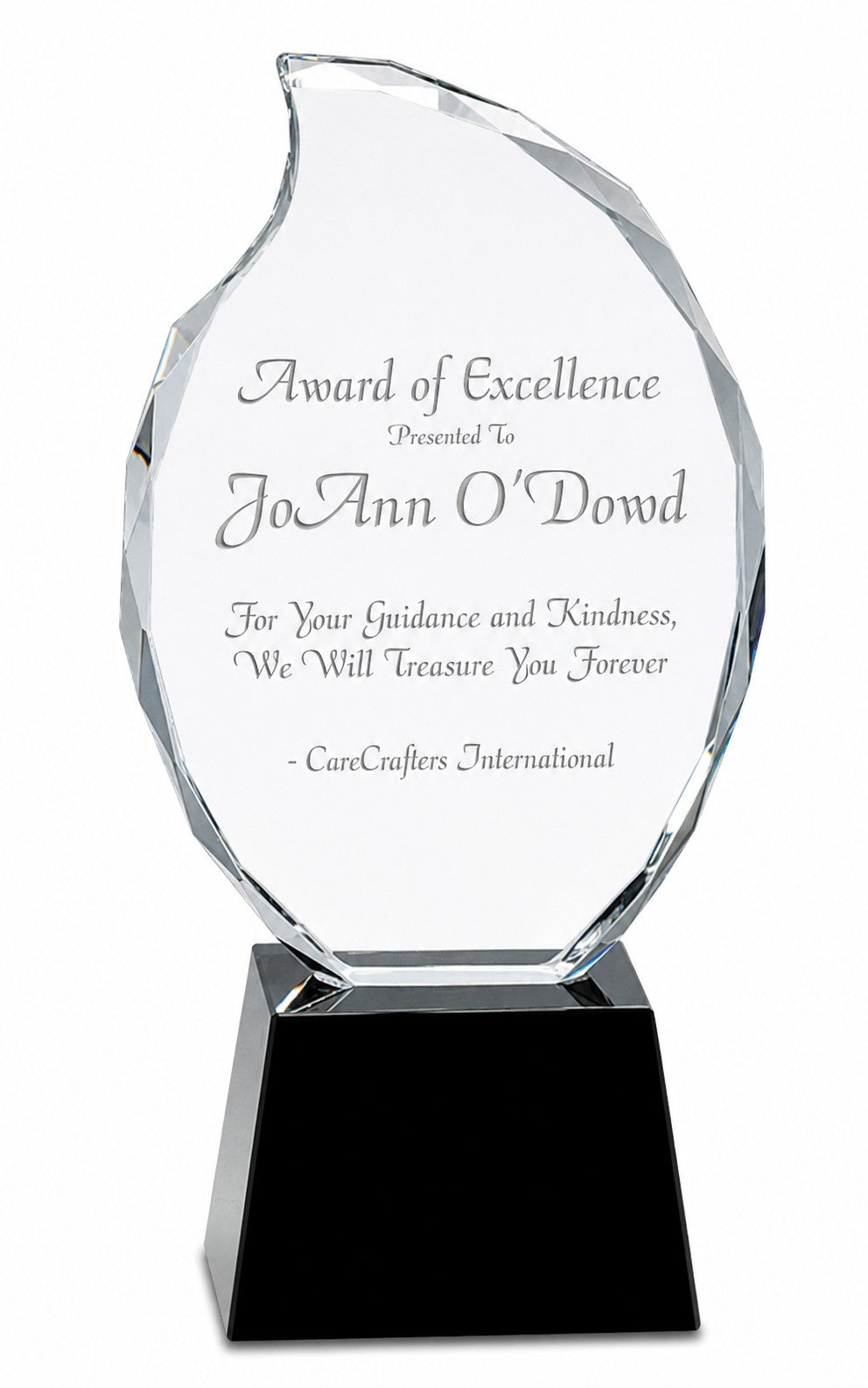 Personalized Crystal Flame Award