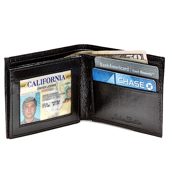Men's Bifold Crocodile Print Italian Leather Wallet
