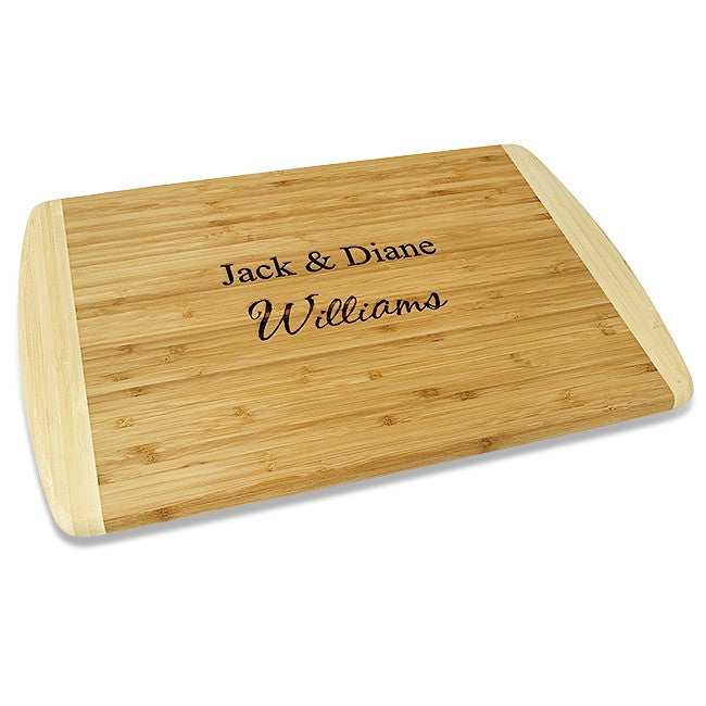 Personalized Two Tone Bamboo Cutting Board - Small