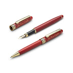 Personalized Cherrywood Ballpoint Pen & Fountain Pen Set