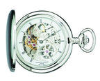 Satin Silver Charles Hubert Pocket Watch & Chain #3906-W - Executive Gift Shoppe