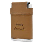 Personalized Leather Flask and Shot Cups Set - Executive Gift Shoppe