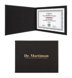 Personalized Black & Gold Certificate Holder