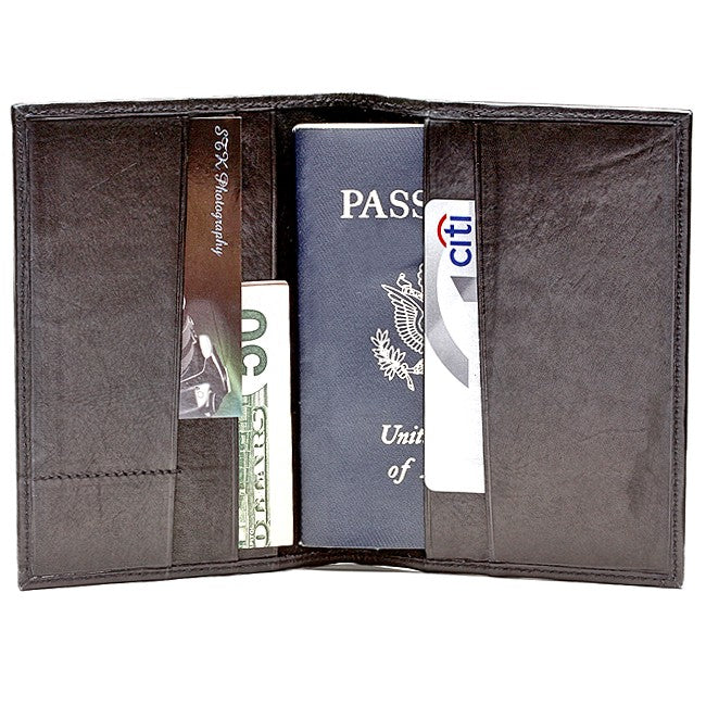 Leather Passport Holder with Passport Stamp - Executive Gift Shoppe