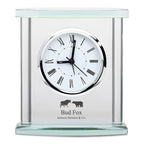 Bull & Bear Personalized Glass Table Clock with Silver Finish Accents