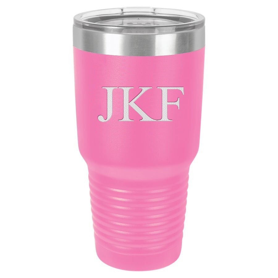 30 Ounce Pink Polar Camel Ringneck Tumbler with Personalized Initials