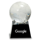 Crystal Globe with Personalized Black Crystal Base - 3" Height