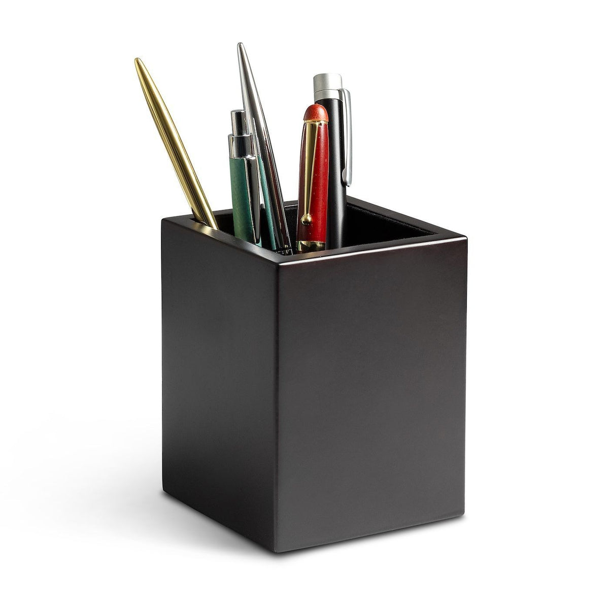 Cherry Finish Wood Personalized Pen and Pencil Cup