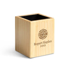 Maple Wood Firefighter Personalized Pen and Pencil Cup