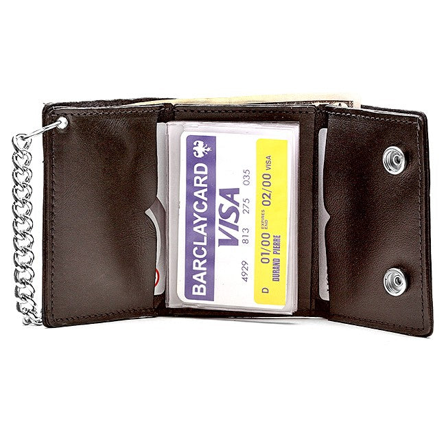 Trifold Biker Wallet with Chain