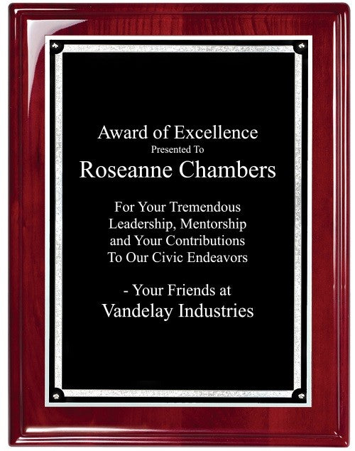 Rosewood Plaque With Florentine Engraving Plate - RP132