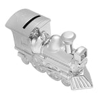 Personalized Silver Plated Train Bank