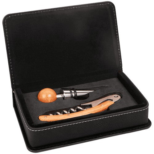 Personalized Black & Gold Wine 2 Piece Tool Set