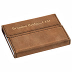 Personalized Rustic Brown Business Card Case