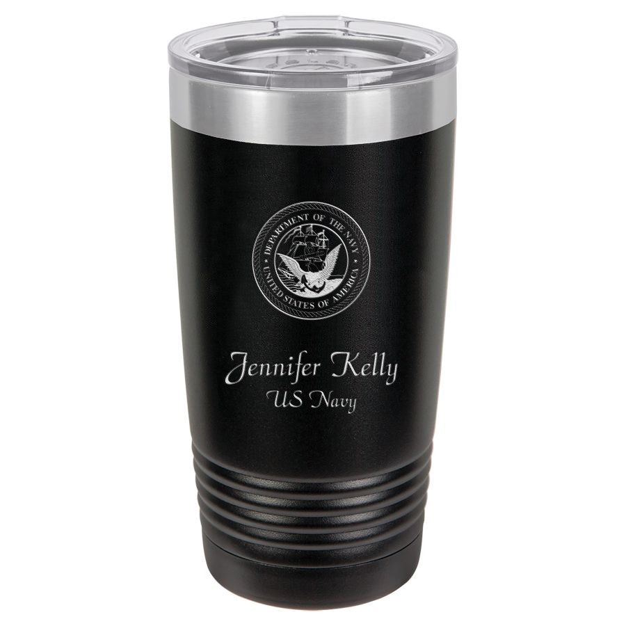 Navy Emblem 20 Ounce Black Polar Camel Travel Mug