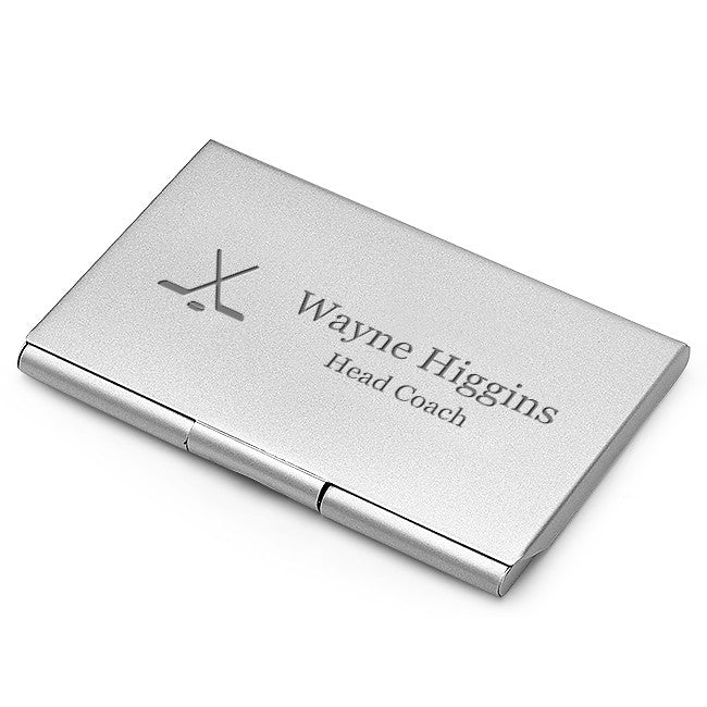 Hockey Themed Personalized Business Card Holder