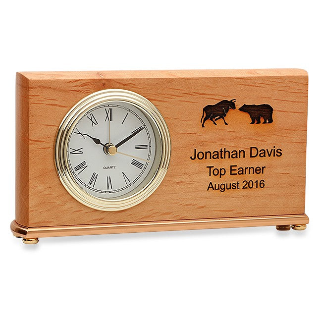 Wall Street Symbol Desk Clock