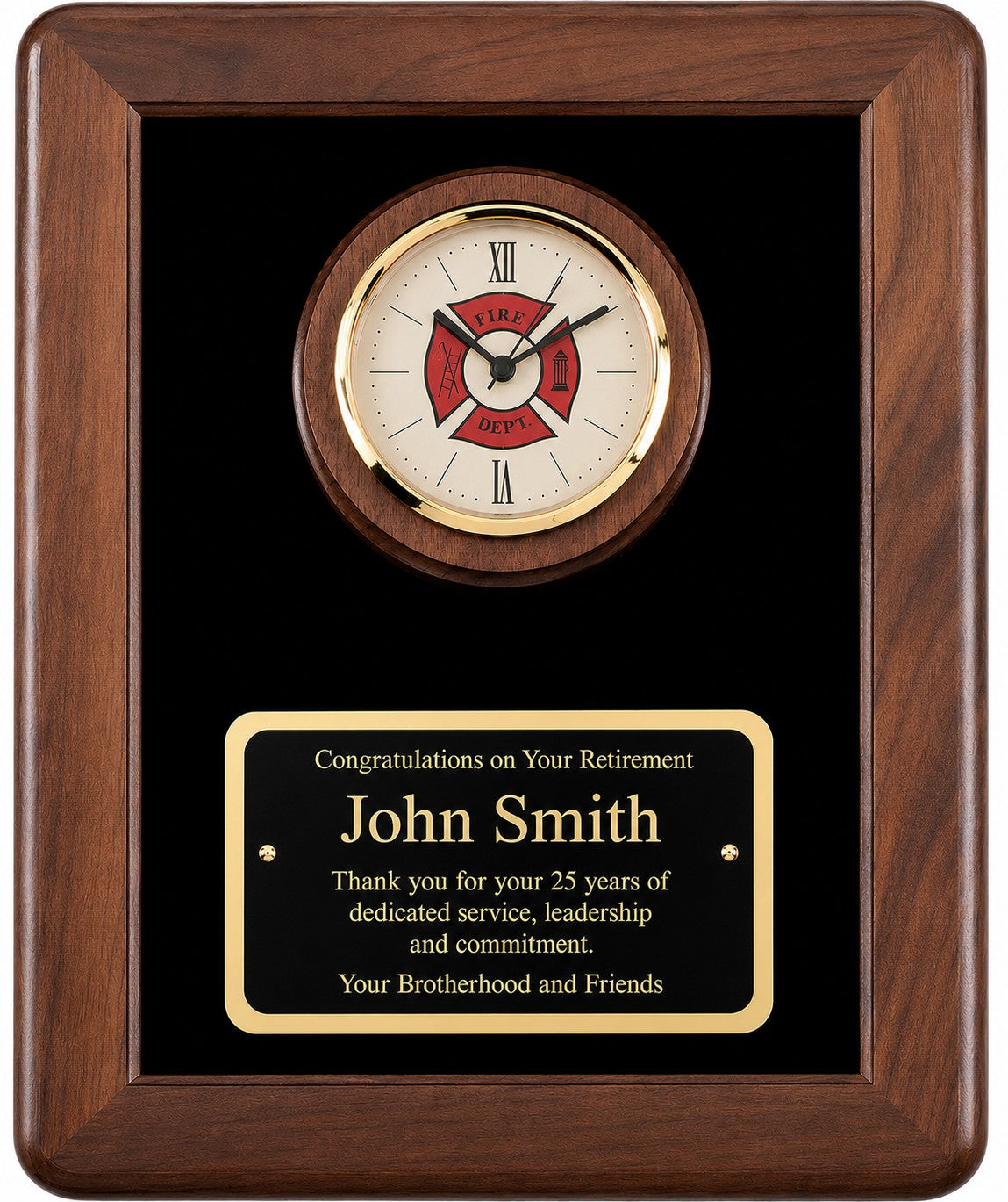 Personalized Firefighter's Clock and Frame