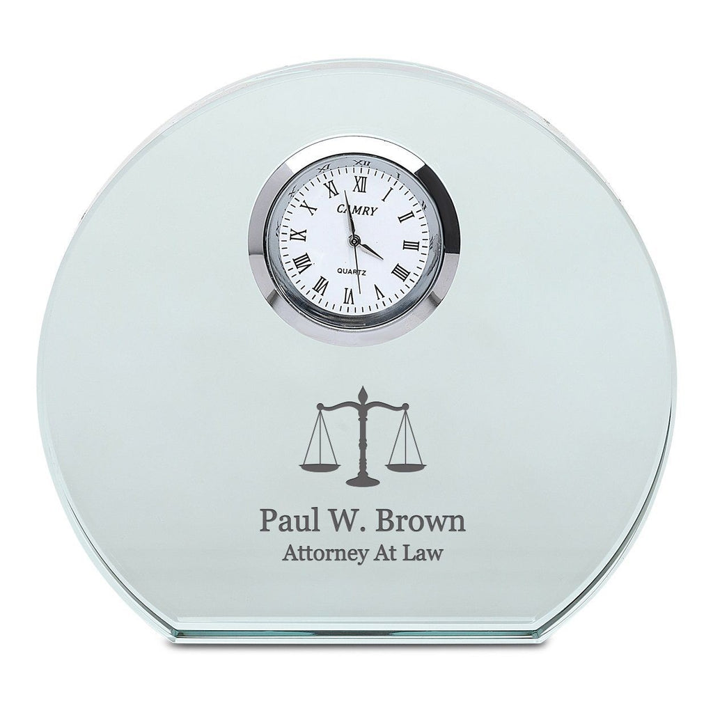 Lawyer Personalized Round Crystal Desk Clock