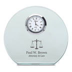 Lawyer Personalized Round Crystal Desk Clock