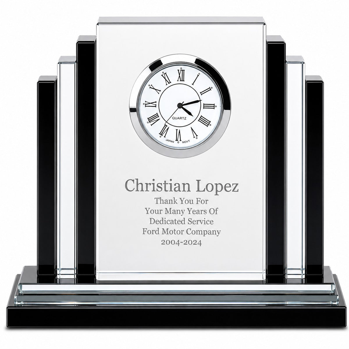 Personalized Step Design Premier Crystal Clock
