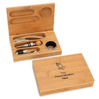 Praying Hands Bamboo 4 Piece Wine Tool Set