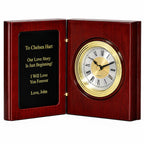 Book Of Life Personalized Rosewood Desk Clock - Executive Gift Shoppe