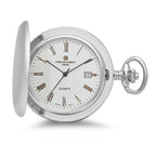 Rhodium Plated Quartz Mens Charles Hubert Pocket Watch & Chain #3726 - Executive Gift Shoppe