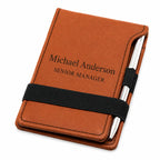 Personalized Rawhide Leatherette Notepad & Pen