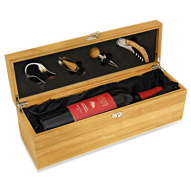Monogram Bamboo Wine Box - Executive Gift Shoppe