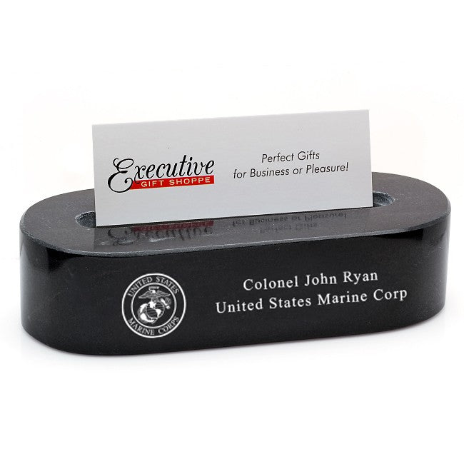 US Marines Desktop Business Card Stand - Executive Gift Shoppe