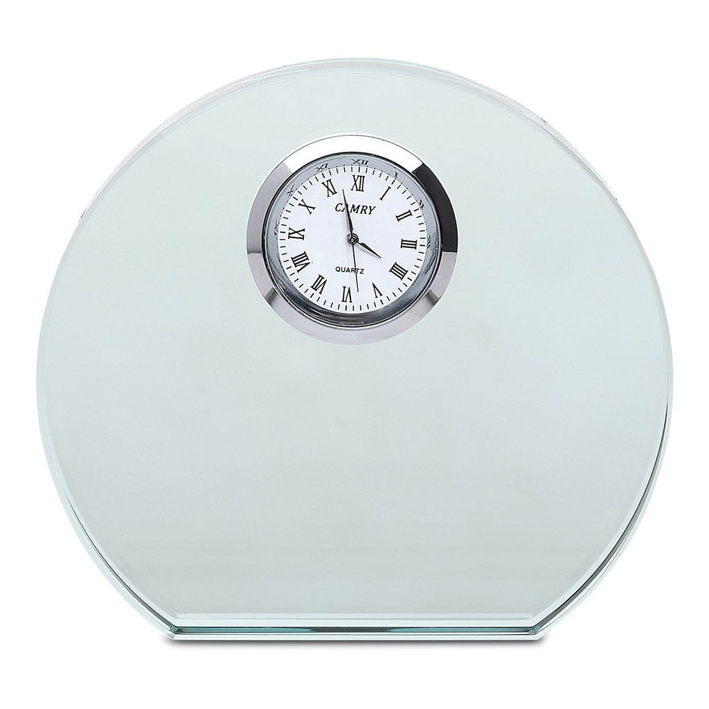 Jade Collection Personalized Round Crystal Desk Clock