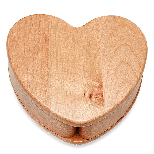 Heart Design Personalized Maple Keepsake Box