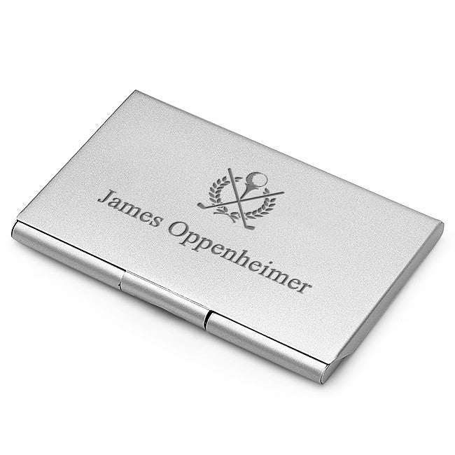 Crossing Golf Clubs Personalized Business Card Holder