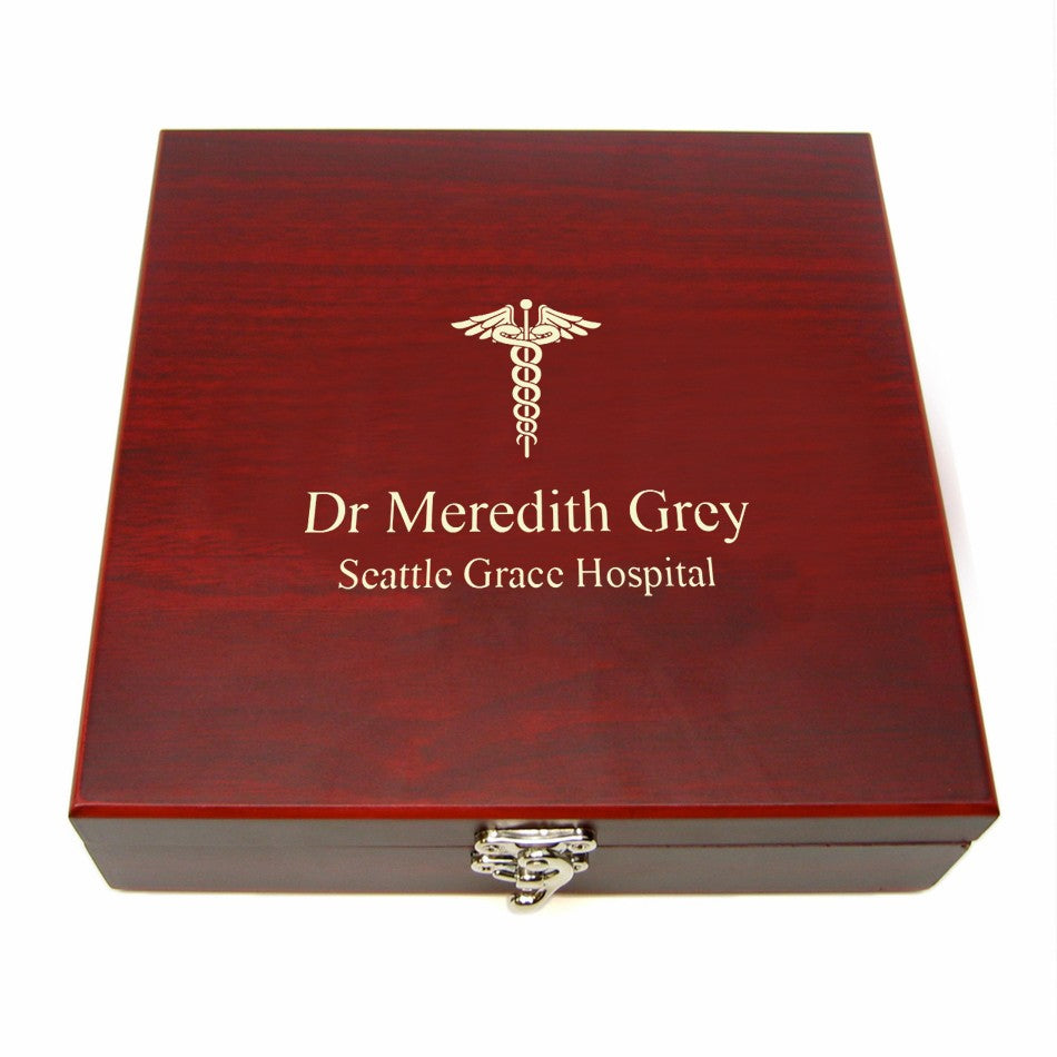 Doctor's Engraved Flask & Gaming Set - Executive Gift Shoppe