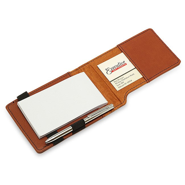 Personalized Rawhide Leatherette Notepad & Pen