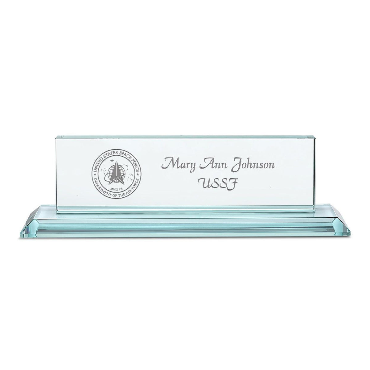 Space Force Theme Personalized Personalized Crystal Desktop Name Plate