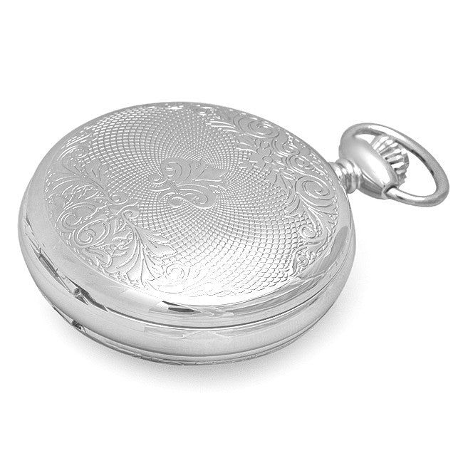 Silver Mechanical Charles Hubert Pocket Watch and Chain #3564 - Executive Gift Shoppe