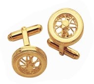 Spoked Wheel Gold Tone Cufflinks