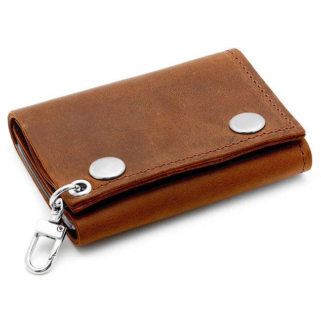Vintage Brown Leather Trifold Wallet