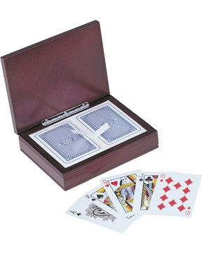 Monogram Rosewood Finish Playing Card Box - Executive Gift Shoppe
