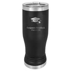 Graduate Theme Personalized Polar Camel Stainless Steel Pilsner Glass - Black