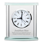Personalized Glass Clock with Silver Finish Accents - Executive Gift Shoppe
