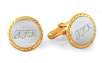 Sterling Silver & Vermeil Rope Collection Engravable Cufflinks- Discontinued